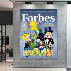 Forbes Billionaire Print with Mr Burns, Richie Rich, Monopoly Man and Scrooge Mcduck