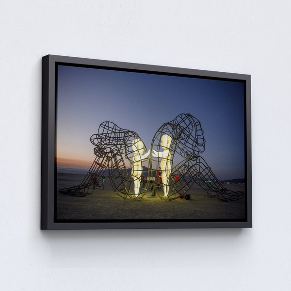 Burning Man Festival, Two People Turning Their Backs On Each Other At Burning Man, Children Imprisoned in Adult Bodies, Alexander Milov Art