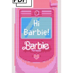 Barbie Cellphone Cross Stitch Pattern