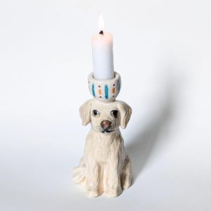 Your pet as a ceramic candle holder, individual candle holder for taper candles