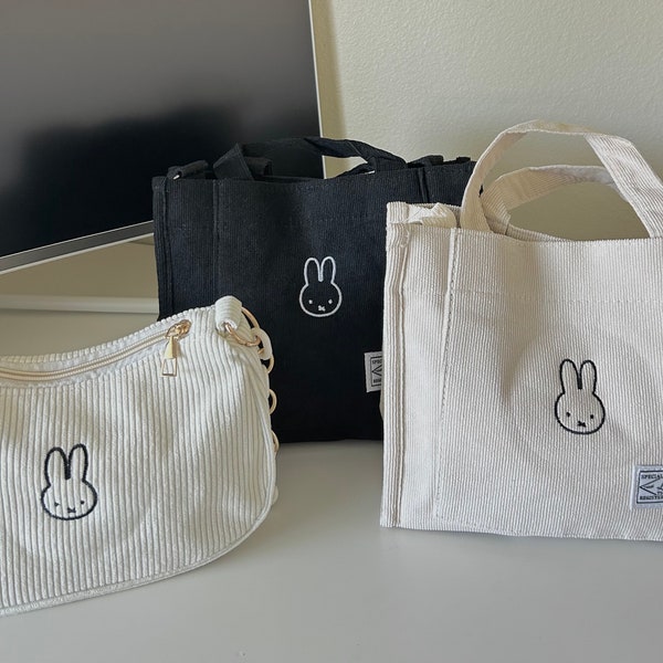 miffy embroidered shoulder and baguette bag