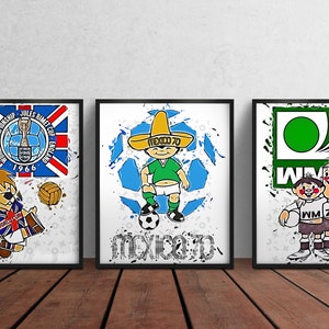 World Cup Nostalgia -  Digital Art Trio Celebrating England &#39;66, Mexico &#39;70, and Germany &#39;74
