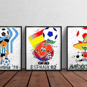 World Cup Nostalgia - Digital Art Trio Celebrating Argentina &#39;78, Spain &#39;82, and Mexico &#39;86