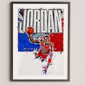 J O R D A N | Chicago Bulls Great Iconic player in NBA history (Digital Oil Painting)