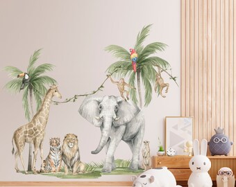 Set Di 6 Poster Safari Per Cameretta - Quadri Animali Della Giungla Con Frasi Ispiratrici - Decorazione Da Parete Senza Cornice Per Bambini - Giraffa, Leone, Elefante
