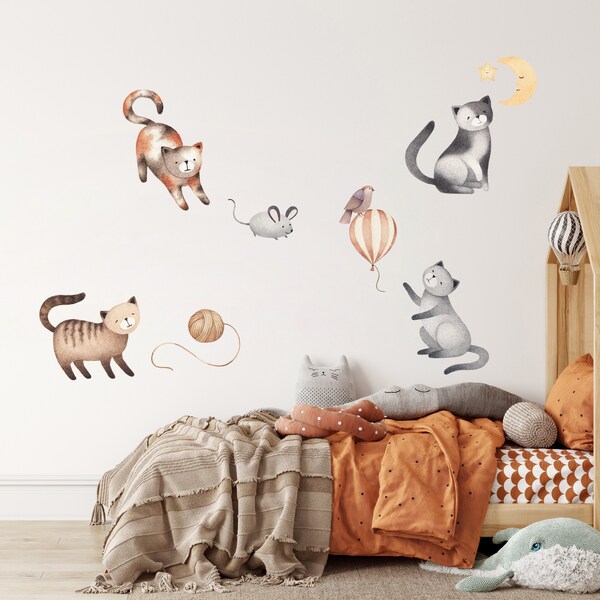 Cat Nursery Wall Decals Etsy