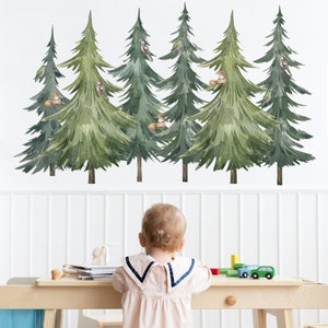 Tree Wall Decal, Watercolor Tree Nursery Decal, Forest Wall Decal,  Playroom Wall Decal, Peel and Stick Tree Decal, Nursery Mural
