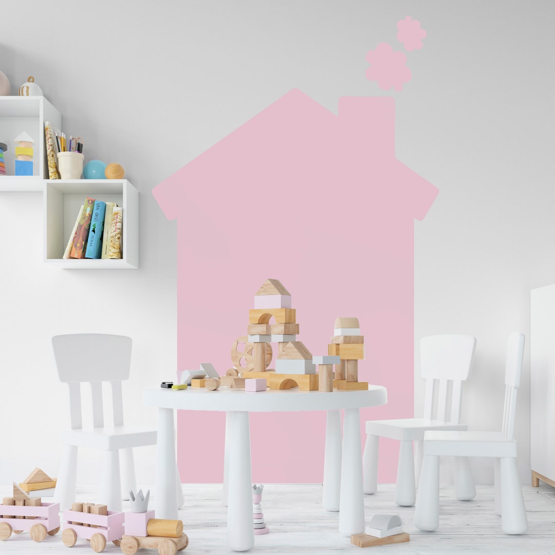 Girl House Wall Decal, Kids House Wall Decal, Kids Playroom Wall Decal ...