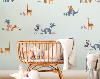 Safari Animal Wall Stickers, Safari Nursery Decal, Safari Nursery Decor, Jungle Wall Stickers, Jungle Room Decor, Jungle Wall Decal