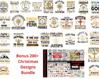 250+ Christian Design Bundle With Christmas Bonus Desings | Christian Svg Bundle | Christmas Bonus Desings |T-Shirt Design Bundle