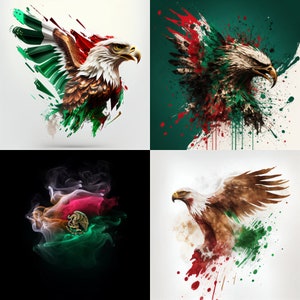 Mexican Heritage AI Designs | Mexican Designs | Mexican Eagle Designs | Mexican Flags Designs | T-Shirt Designs | A.I. Designs