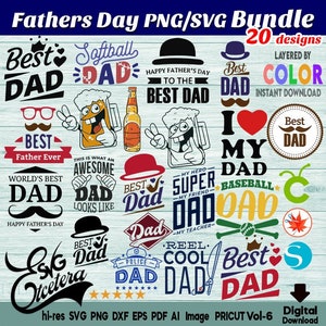 Father&#39;s Day SVG designs, Father&#39;s Day PNG designs, Best Dad Ever, Best Dad in the World, Happy Father’s Day, 20 Designs, Instant Download