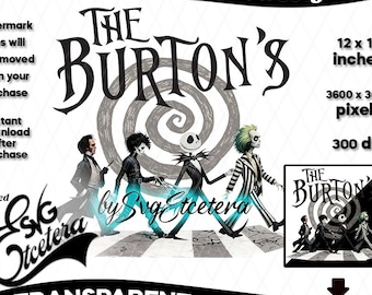 Tim Burton-Inspired Spooky Friends PNG | Gothic Halloween Clipart (Digital Download)
