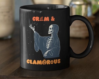 Halloween Mug Cute Mug Grim Reaper Mug Halloween Funny Mug Spooky Gift Halloween Gift For Girlfriend Halloween Gift For Wife Mug Gift Fun