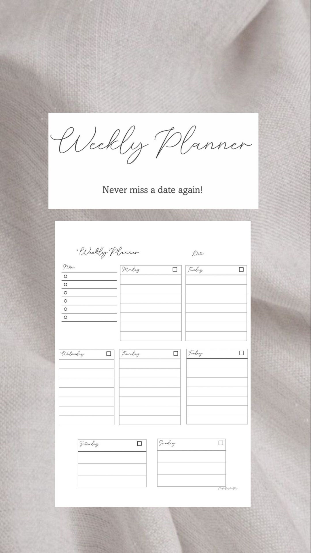 Downloadable, Printable Daily Weekly Planner, Keep Organised - Etsy