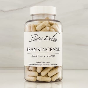 Frankincense Powder Capsules - 500mg vegan capsules using all natural, herbal supplements - FREE Shipping in the USA