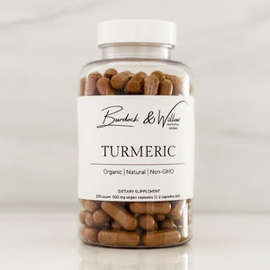 Turmeric Powder Capsules - 500mg vegan capsules using all natural, herbal supplements - FREE Shipping in the USA