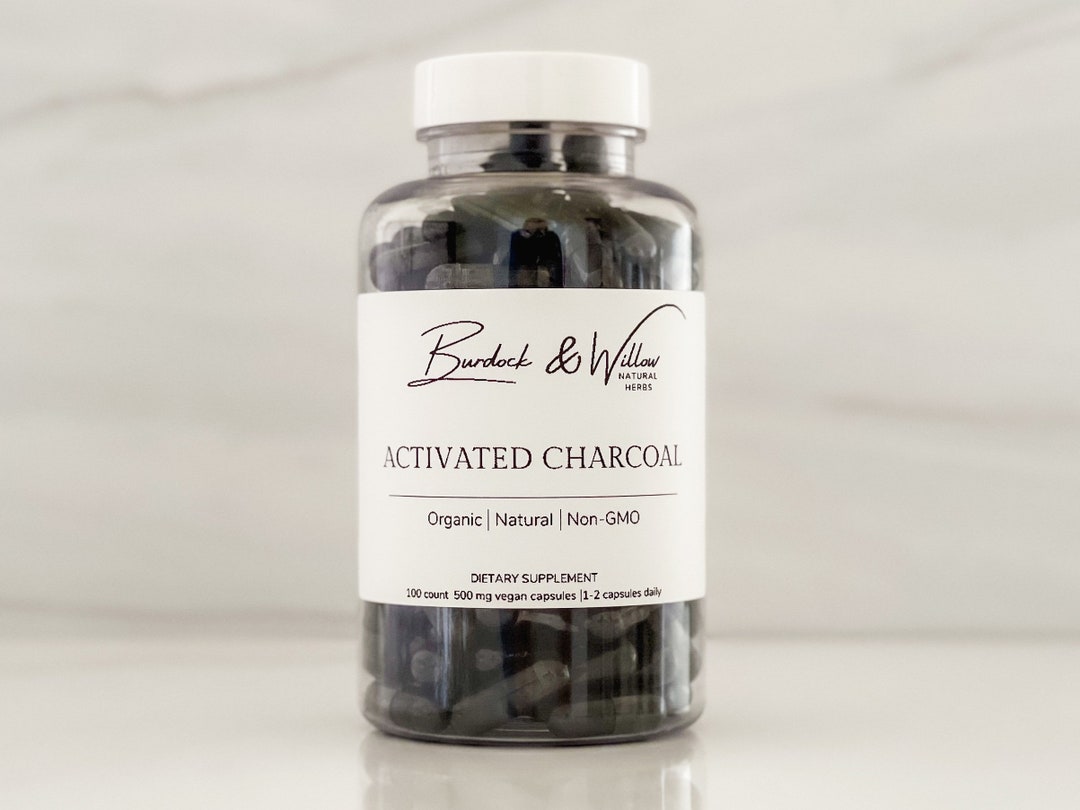 Activated Charcoal Powder Capsules 500mg Vegan Capsules Using All