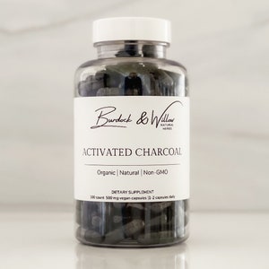 Activated Charcoal Powder Capsules - 500mg vegan capsules using all natural, herbal supplements - FREE Shipping in the USA