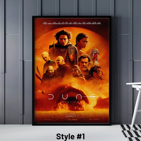 Dune 2 Poster, Dune Two Poster Print, Dune Part Two Wall Art, Dune Movie Poster, Timothee Chalamet Poster, Dune One and Two Movie Gift