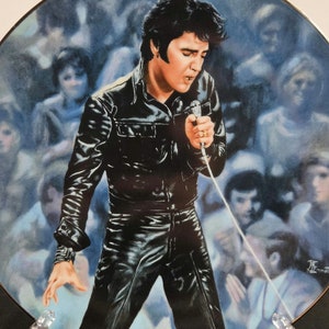 Elvis Presley In Performance Series Collectible 8 1/2" Limited Edition Plate - "68 Comeback Special" - Bruce Emmett - Delphi - 1990