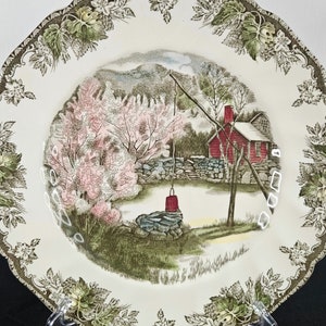 Johnson Brothers - The Friendly Village - &quot;The Well&quot; - 10 3/4&quot; Large Decorative Plate - 1950s - Made in England