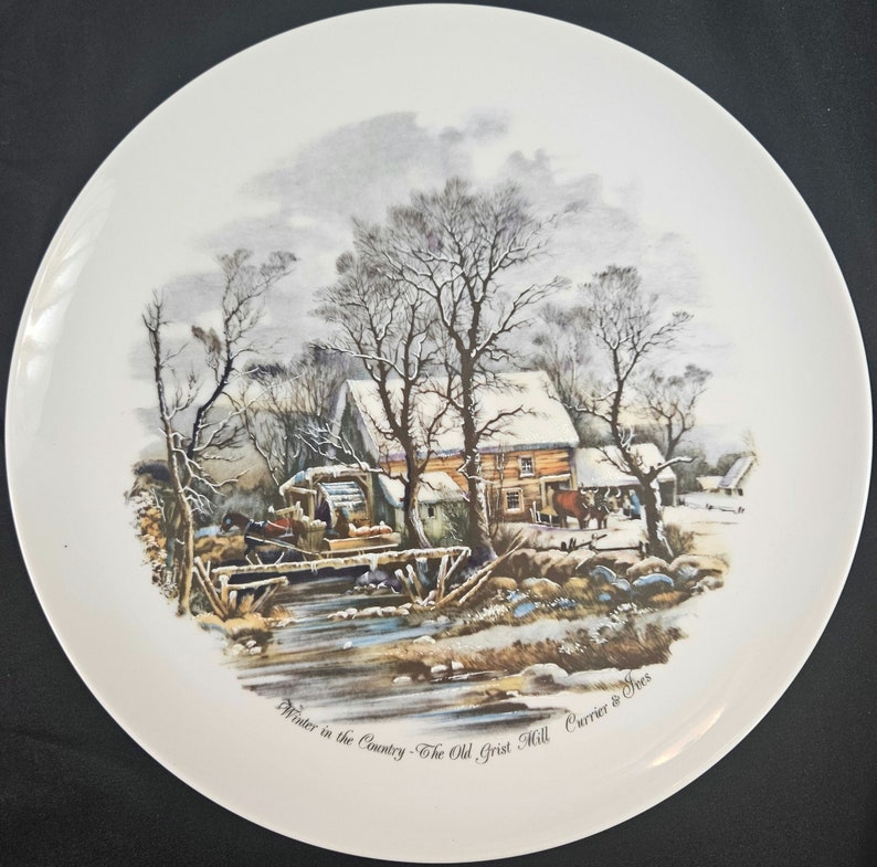 Currier and Ives winter in the Country the Old Grist Mill Collectible