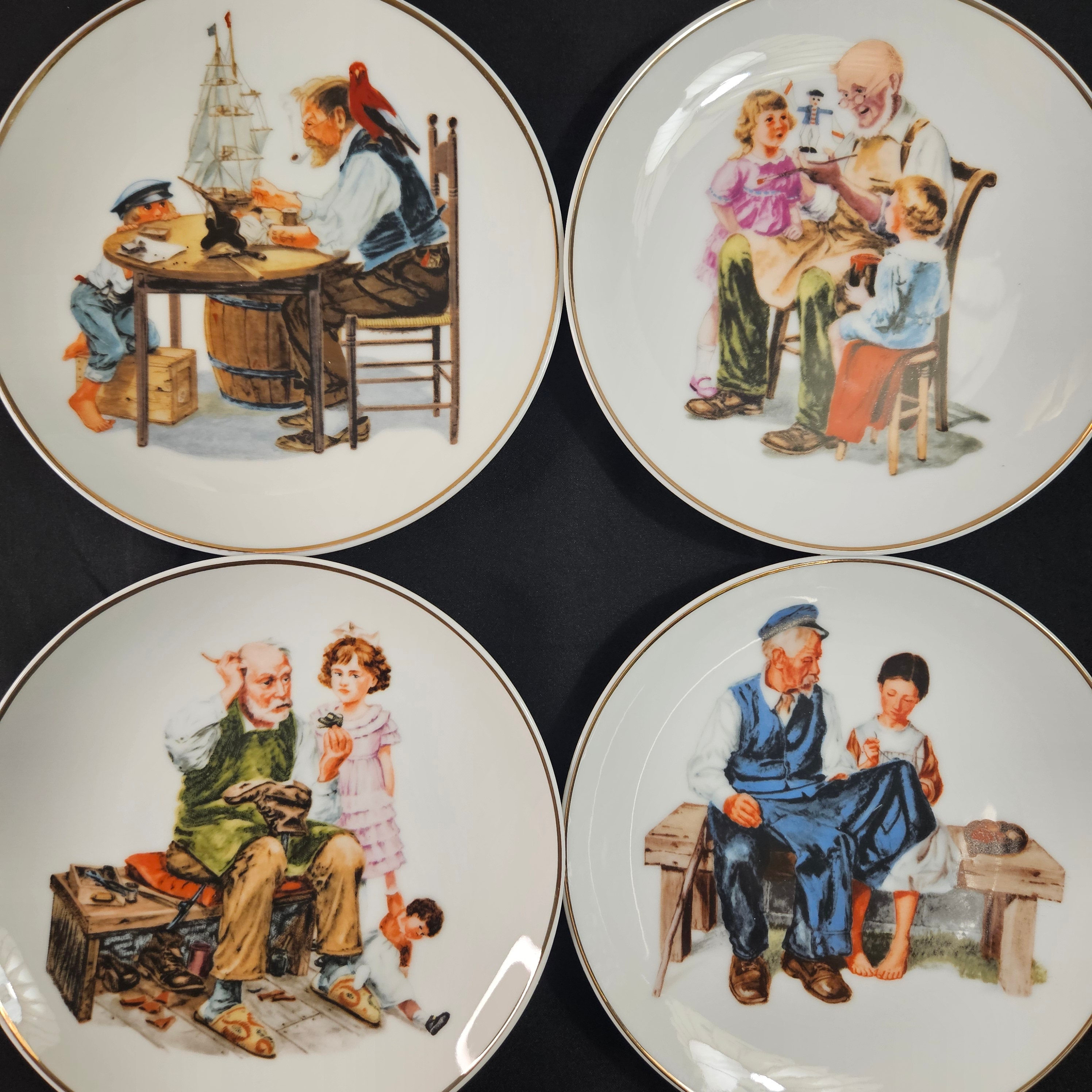 【飾り皿】コレクション66枚／ノーマン・ロックウェル Norman Rockwell - 1986 Set of 4 Collector 6 1/4