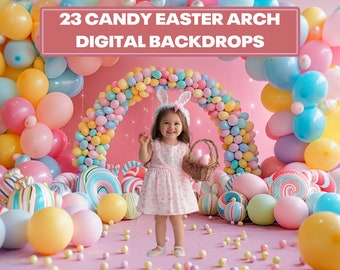 Candy Easter Arch Digital Backdrop Bundle (PDF)