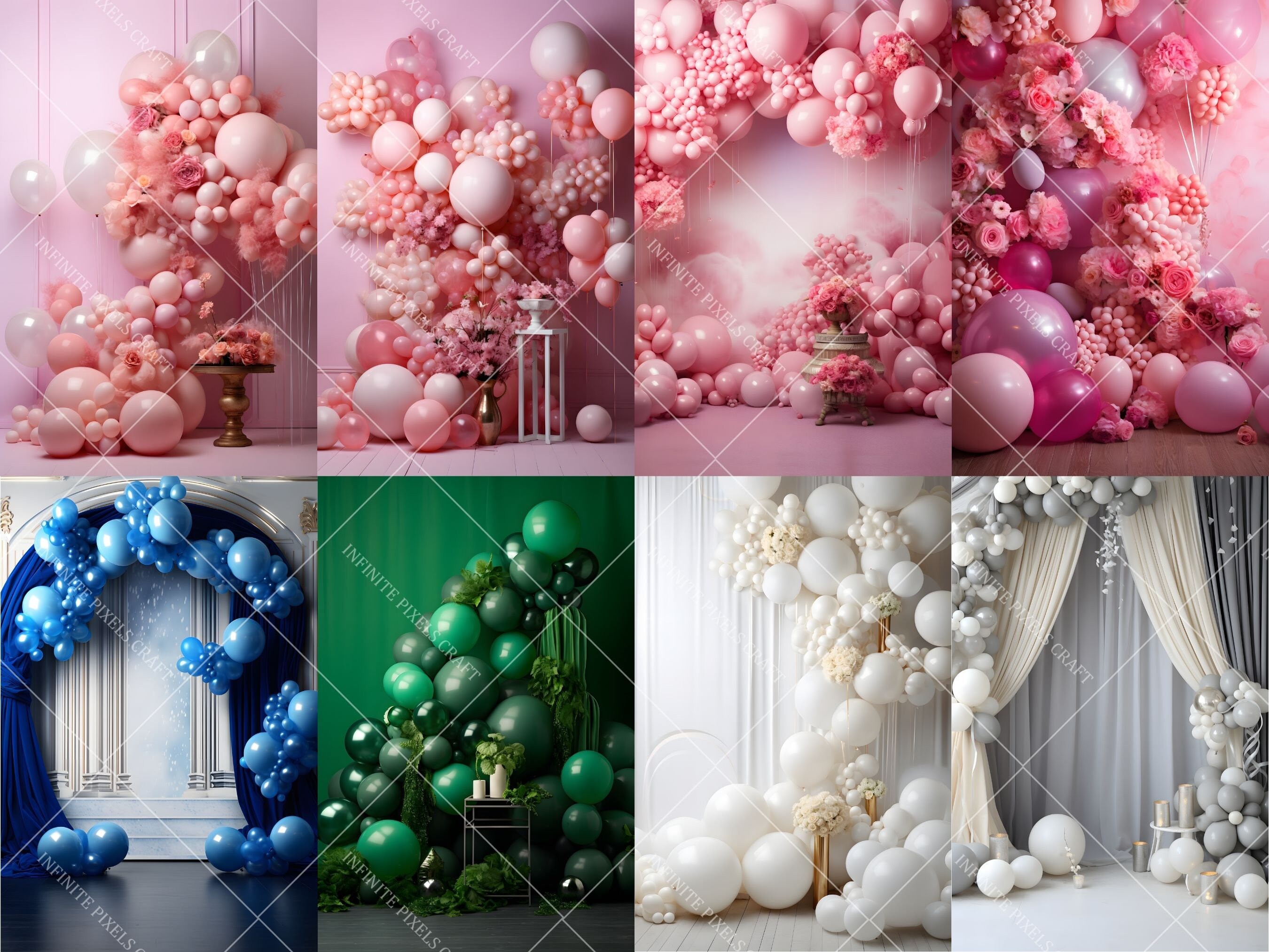 ARTSY BALLOON BACKDROPS, 32 Maternity Background, Photoshop Overlay ...