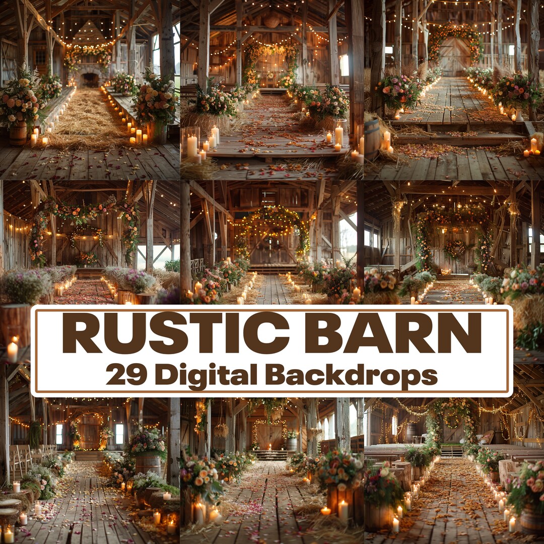 29 RUSTIC BARN Digital Backdrops Bundle, Photoshop Overlay, Maternity ...