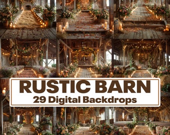 Rustic Barn Wedding Photography Backdrops, Fine Art Textures (Digital Download)