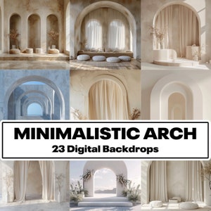 23 minimalistische Bögen, digitale Kulissen Bundle, Photoshop Overlay, Mutterschaft Fotoshooting, Fine Art Texturen, Studio Fotografie Hintergrund