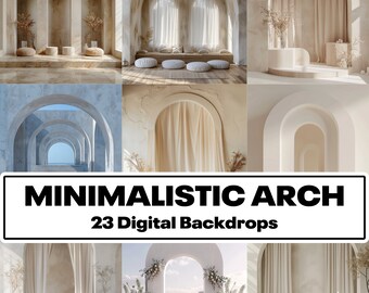 Minimalist Arch Digital Backdrops, Photography Textures (23 PNG)