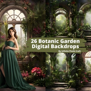 26 Botanischer Garten Digitale Kulissen, Mutterschaft Hintergrund, Photoshop Overlay, Hochzeitsfoto