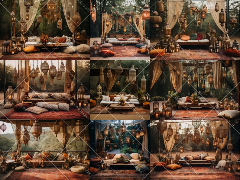 35 Boho Setup Digital Backdrops, Maternity Background, Photoshoot ...