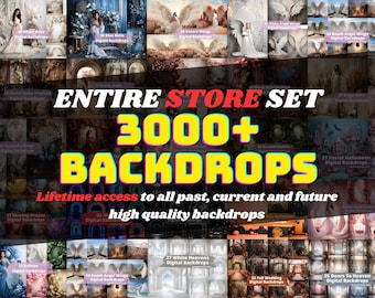 ENTIRE SHOP BUNDLE, Digital Backdrops Mega Set, 3000+ Digital Backgrounds For Lifetime Access, Digital Download, Commercial License, Png Jpg