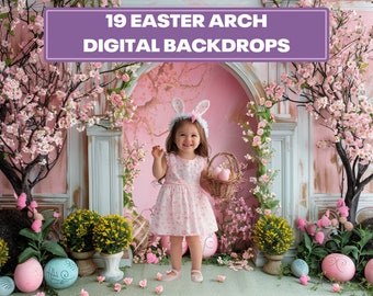 Easter Arch Photography Backdrops, Spring Photo Backgrounds (Digital Download)