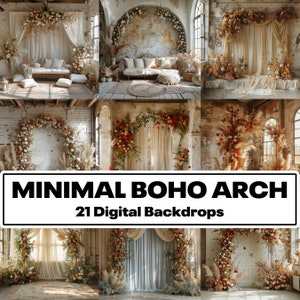 21 BOHO MINIMAL BÖGEN, digitale Kulissen Bundle, Photoshop Overlay, Mutterschaft Fotoshooting, Fine Art Texturen, Studio Fotografie Hintergrund
