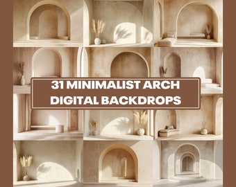 Minimalist Arch Digital Backdrops, Photography Texture Bundle (Digital Download)