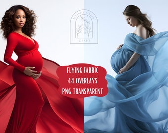 44 FLOWING CLOTH Digital Overlays, Maternity Flying Tulle Backgrounds, Photoshop Png Transparent, Wedding Photography, Photoshoot Overlay