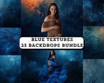 Blue Textures Digital Backdrops, Maternity Photography (PNG Files)