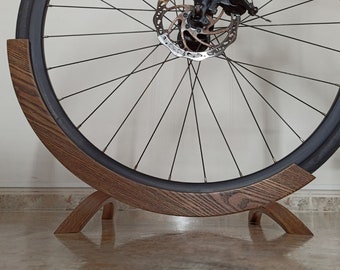 Eleganter Holz-Fahrradständer Perfektes Geschenk für Radsportbegeisterte Handgefertigter Bodenständer für Fahrrad einzigartiges Geschenk für Freund oder Ehemann