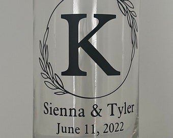 Personalized Centerpiece | Table Centerpiece Wedding | Custom Flower Vase | Glass/Vinyl Vase Wedding | Flower Vase Centerpiece