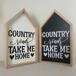 Country Roads Take Me Home | Home Decor | Shelf Decor | Wood Signs | Small Wood Signs