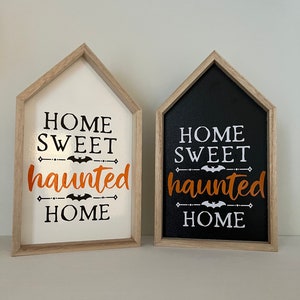 Home Sweet Haunted Home | Home Decor | Shelf Decor | Halloween Decor | Accent Wood Signs | Small Wood Signs
