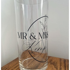 Personalized Centerpiece | Table Centerpiece Wedding | Custom Flower Vase | Glass/Vinyl Vase Wedding | Flower Vase Centerpiece