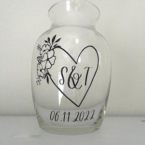 Personalized Centerpiece | Table Centerpiece Wedding | Custom Flower Vase | Glass/Vinyl Vase Wedding | Flower Vase Centerpiece