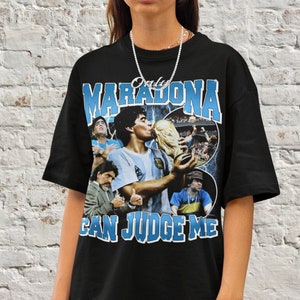 Retro Only Diego Maradona Can Judge Me, Argentina Football Funny Trend Tee, Napoli Christmas Gift for Her Him Vintage Bootleg 90s Fans Tee