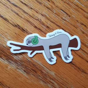 Slow Sloth Vinyl Sticker